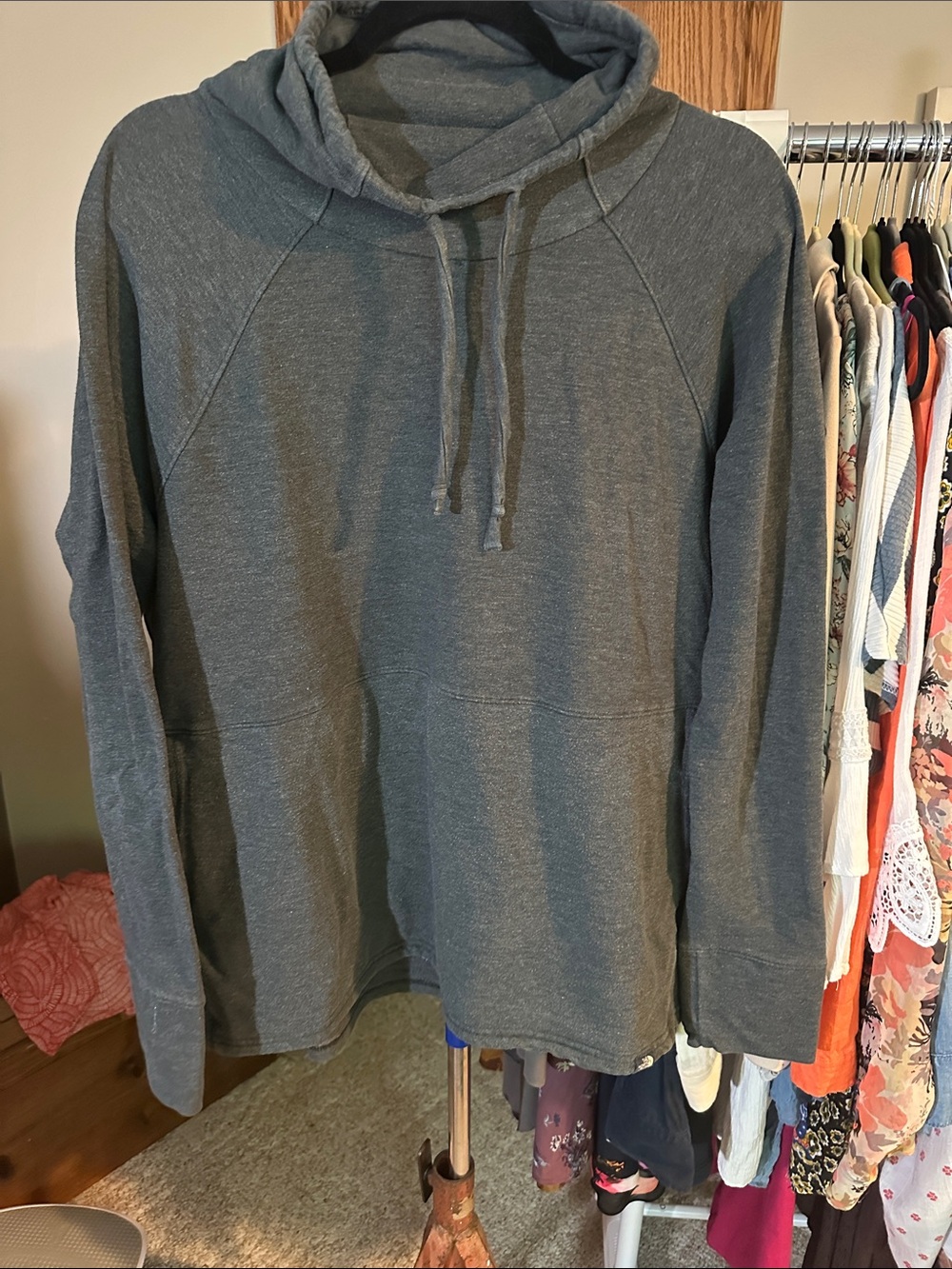 The North Face Dark Gray funnel neck sweatshirt